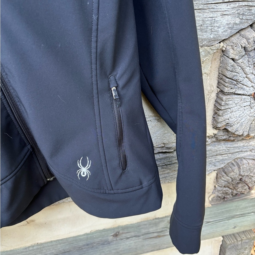 Spyder Women's Black Luxury Active Wear Jacket with Faux Fleece Hood Size M - Picture 4 of 9